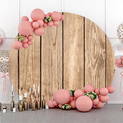 Lofaris Round Simple Stripe Wooden Happy Birthday Backdrop