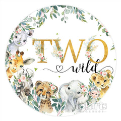 Lofaris Safari Floral Plant Wild Two Circle Birthday Backdrop