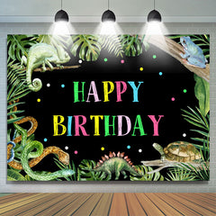 Lofaris Safari Green Tree At Night Happy Birthday Backdrop