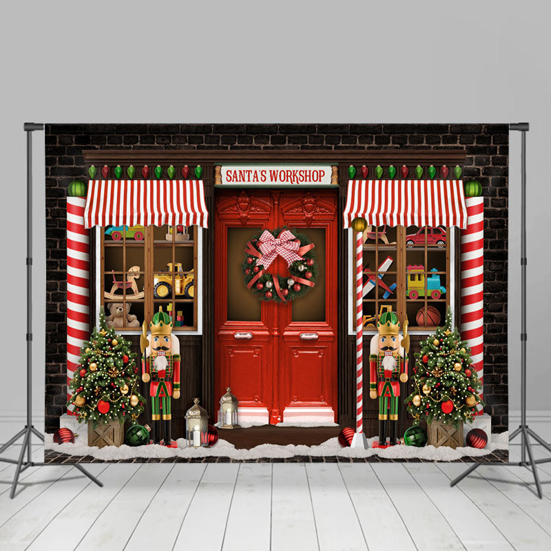 Lofaris Santas Workshop Theme Holiday Merry Christmas Backdrop