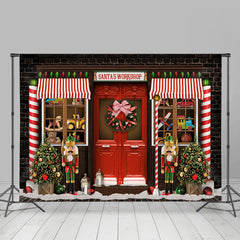 Lofaris Santas Workshop Theme Holiday Merry Christmas Backdrop