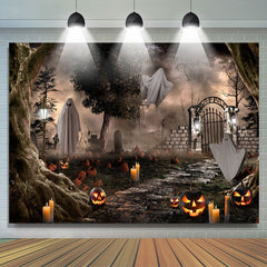 Lofaris Scary Horrible Tomb Ghost Pumpkin Halloween Backdrop