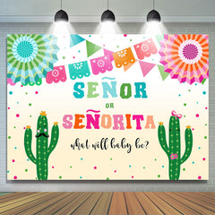 Lofaris Senor Or Senorita With Cactus Baby Shower Backdrop