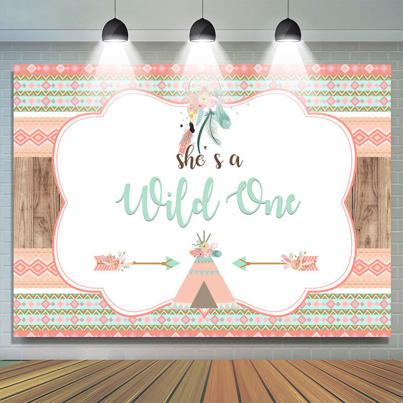 Lofaris She Is A Wild one Boho 1st Birthday Backdrop for Girl