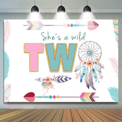 Lofaris She’S Wild Two With Dreamcatcher Birthday Backdrop