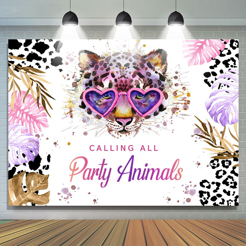 Lofaris Shiny Calling All Party Animals Happy Birthday Backdrop