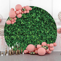 Lofaris Simple Custom Circle Green Leaves Wedding Backdrop