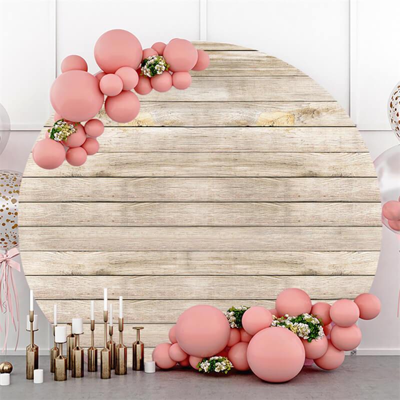 Lofaris Simple Custom Circle Wood Baby Shower Backdrop For Boy