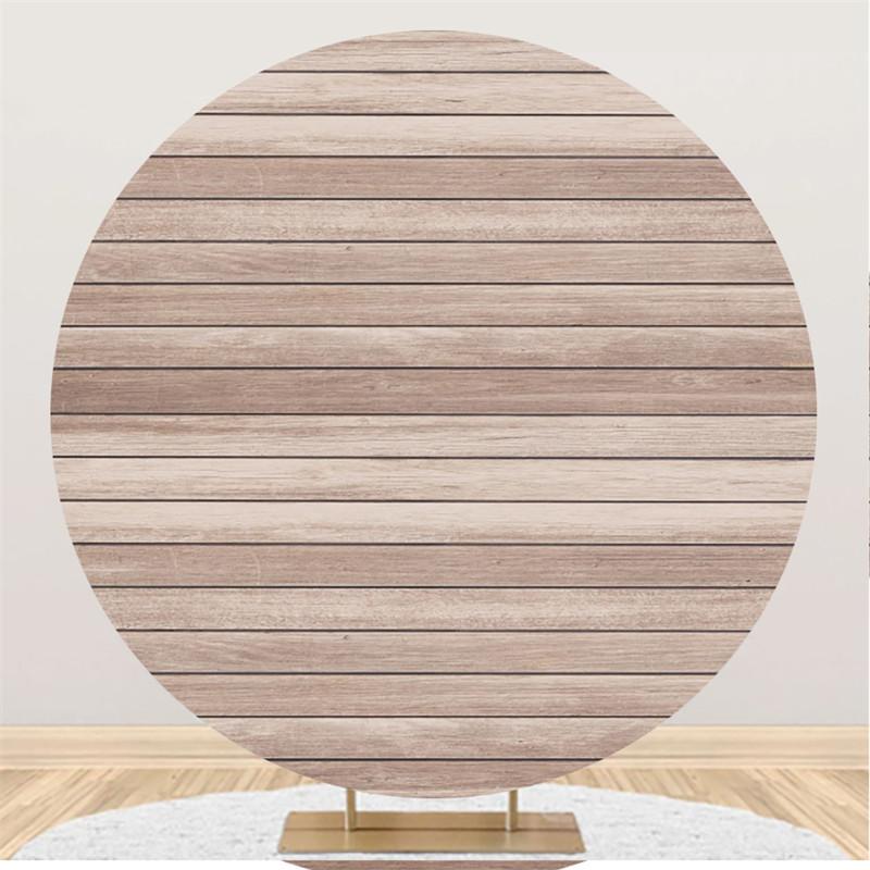 Lofaris Simple Custom Round Light Brown Wooden Backdrop For Decoration