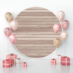 Lofaris Simple Custom Round Light Brown Wooden Backdrop For Decoration