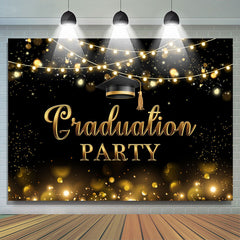 Lofaris Simple Dark Bokeh Lights Graduation Party Backdrop