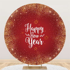 Lofaris Simple Dots Round Happy New Year Holiday Backdrop