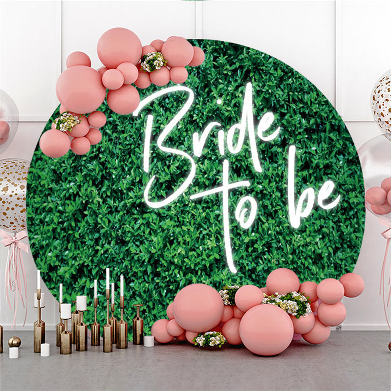 Lofaris Simple Green Leaves Bride To Be Round Wedding Backdrop