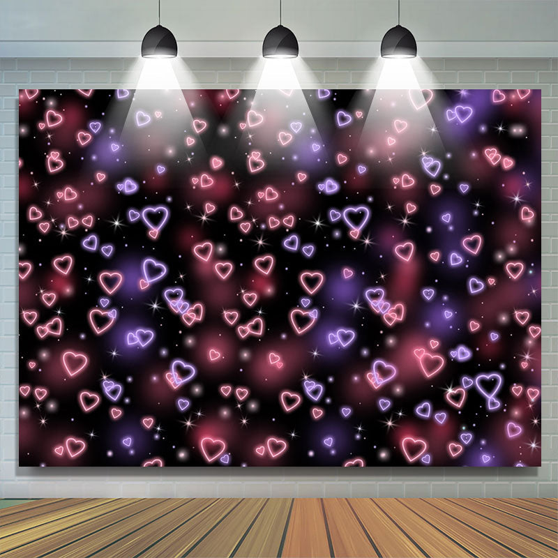 Lofaris Simple Heart Pink Black Light Spot Backdrop for Party