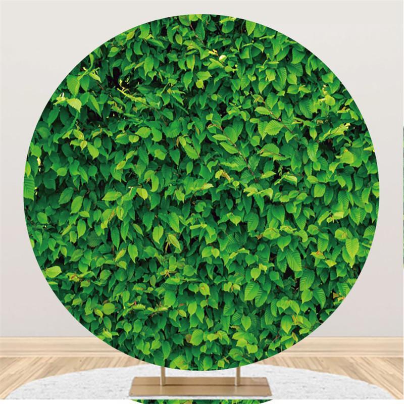 Lofaris Simple Leaves Custom Round Baby Shower Party Backdrop