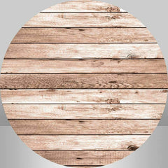 Lofaris Simple Light Brown Wooden Decoration Round Backdrop