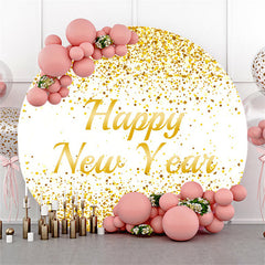 Lofaris Simple Lovely Happy New Year Circle Holiday Backdrop