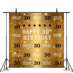 Lofaris Six Star Gold Luxury Happy 30th Birthday Backdrop