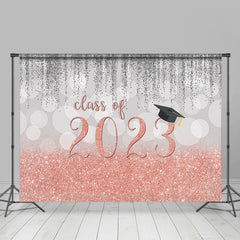 Lofaris Silver And Pink Bokeh Glitter Class Of 2023 Backdrop