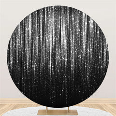 Lofaris Silver Bokeh Glitter Bright Round Birthday Backdrop