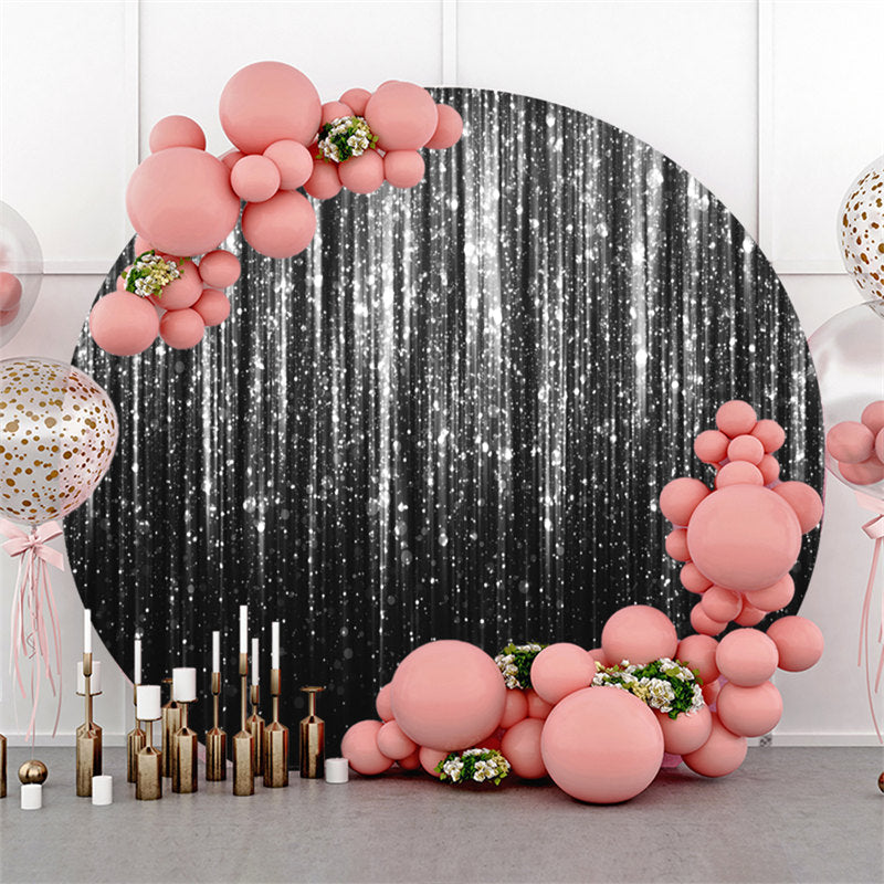 Lofaris Silver Bokeh Glitter Bright Round Birthday Backdrop