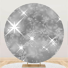 Lofaris Silver Glitter Bokeh Round Birthday Backdrop For Girl