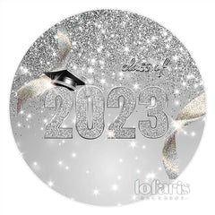 Lofaris Silver Glitter Class Of 2023 Graduation Party Backdrop