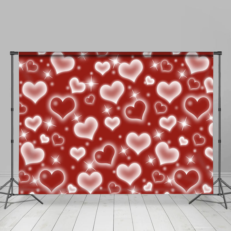 Lofaris Silver Love And Red Happy Valentines Day Backdrops