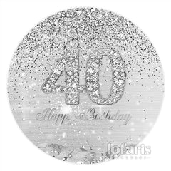 Lofaris Silver Themed Happy 40Th Birthday Circle Backdrop