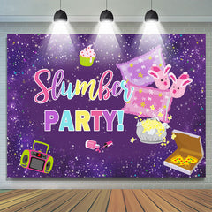 Lofaris Slumber Party Purple Glitter Backdrop for Decor