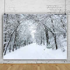 Lofaris Snowy Alley With White Forest Cold Winter Backdrop