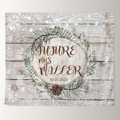 Lofaris Snowy Winter Miss To Ms Wooden Backdrop For Wedding