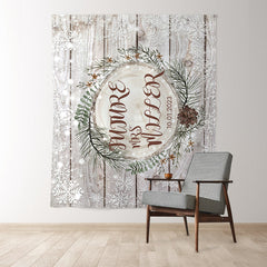 Lofaris Snowy Winter Miss To Ms Wooden Backdrop For Wedding