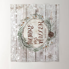 Lofaris Snowy Winter Miss To Ms Wooden Backdrop For Wedding