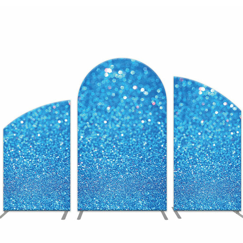 Lofaris Solid Aqua Blue Glitter Arch Backdrop Kit For Birthday