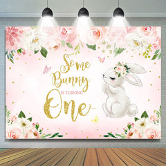 Lofaris Some Bunny Is Turning One Birthday Party Theme Backdrop