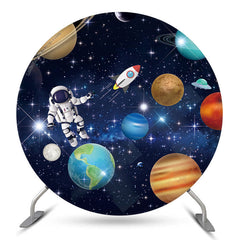 Lofaris Space Astronaut Birthday Round Backdrop For Boy