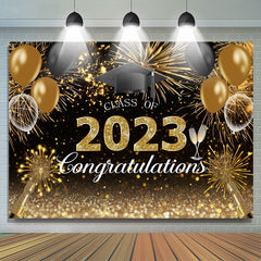 Lofaris Spark Gold Congrats Class Of 2023 Grad Party Backdrop