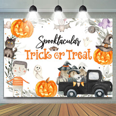 Lofaris Spooktacular Trick Or Treat Ghost Halloween Backdrop