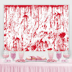 Lofaris Spooky Prank White and Red Backdrop for Halloween Party