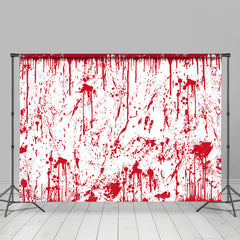 Lofaris Spooky Prank White and Red Backdrop for Halloween Party