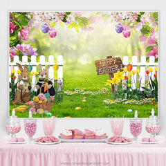 Lofaris Spring Holiday Floral Garden Happy Easter Backdrop