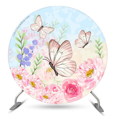 Lofaris Spring Pink Butterfly Themed Round Party Backdrop Kit