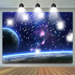 Lofaris Starry Galaxy Planet Birthday Backdrop For Boys