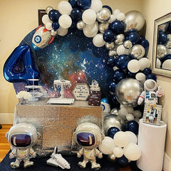 Lofaris Starry Night Sky Glitter Circle Happy Birthday Backdrop