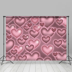 Lofaris Stereo Pink And Grey Heart Valentines Backdrop For Party