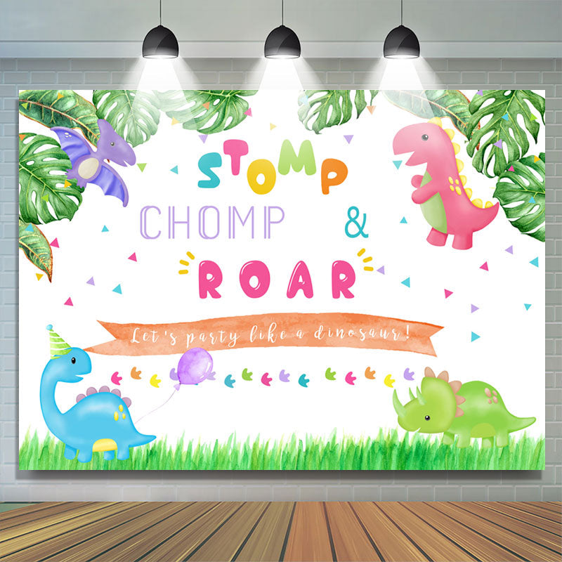 Lofaris Stomp Chomp Roar Lets Party Like A Dinosaur Backdrop