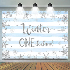 Lofaris Striped And Blue Winter 1 Decland Birthday Backdrop