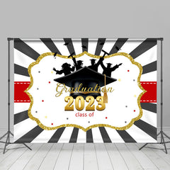 Lofaris Stripes Frame Graduation Class Of 2023 Backdrop