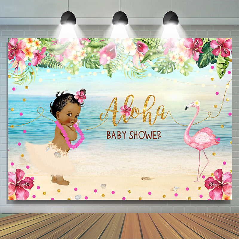 Lofaris Summer Aloha Baby shower Photoshoot backdrop Sea Beach